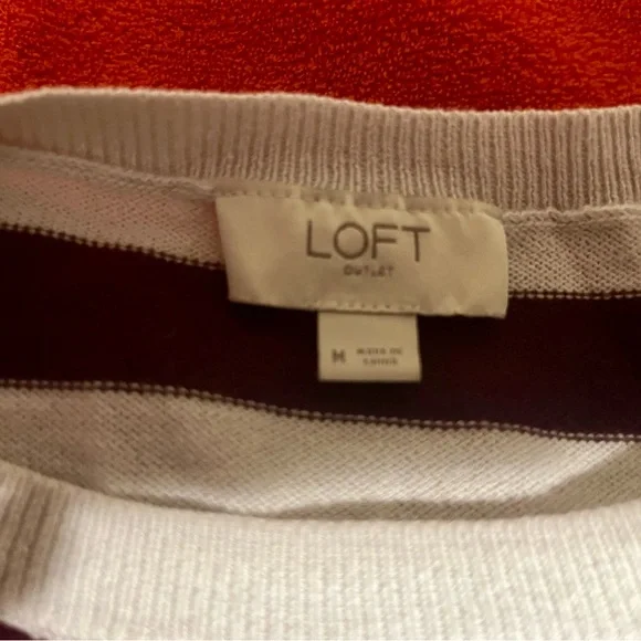 LOFT Striped Sweater with Dog Design - Picture 2 of 3